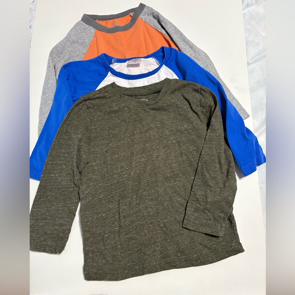Toddler boy Colorful Raglan long Sleeve T-Shirts 3T preschool